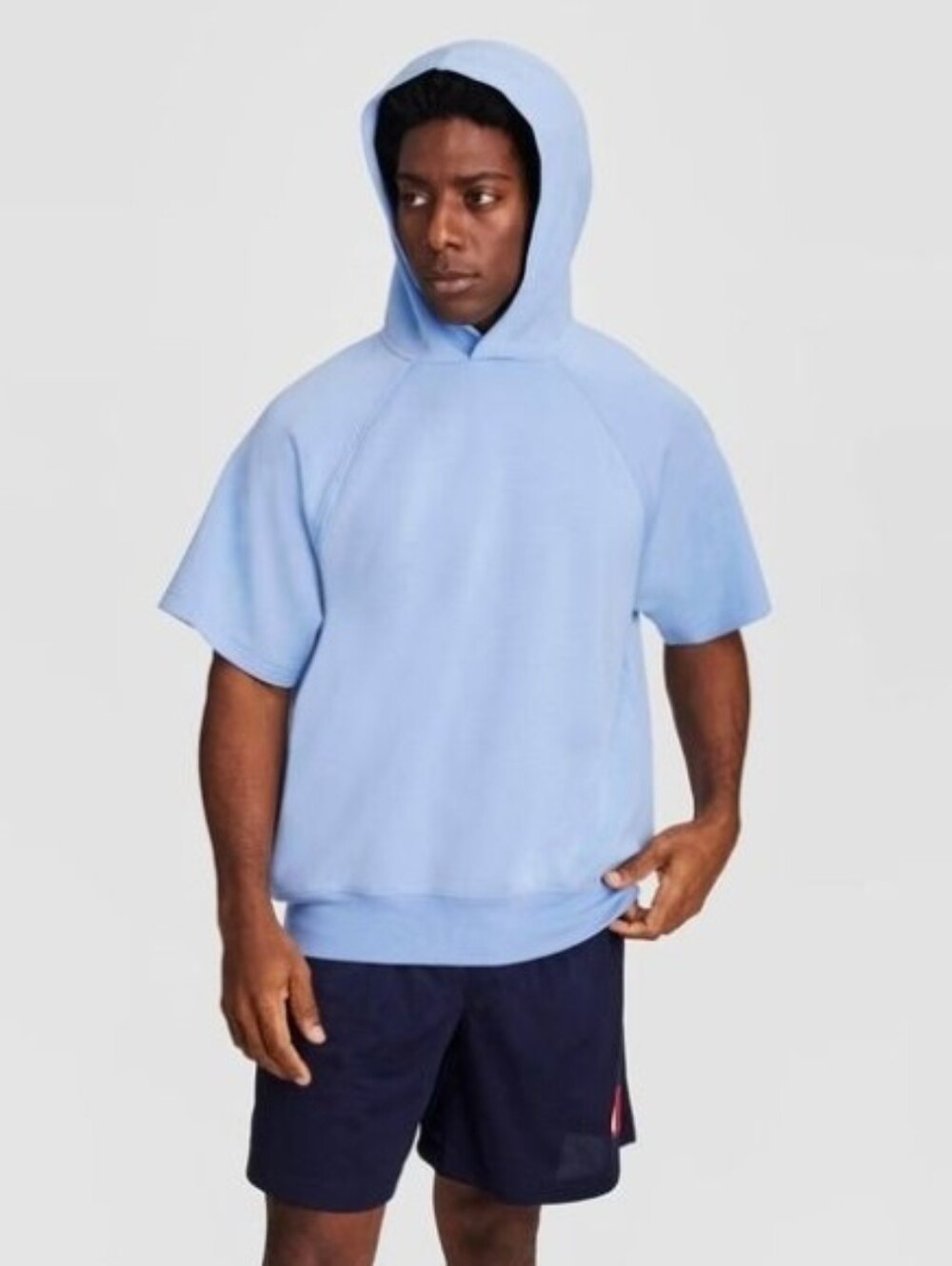 Champion Men's Club Sport Short Sleeve Hoodie, Placid Blue Size L - Picture 3 of 8